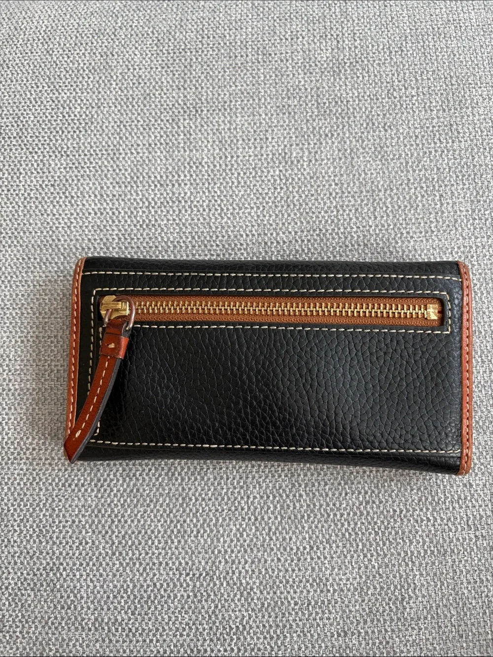 Dooney & Burke Black Pebble Leather Continental Clutch Wallet